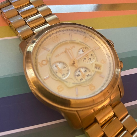 Oversized Gold Micheal Kors Watch main image 7